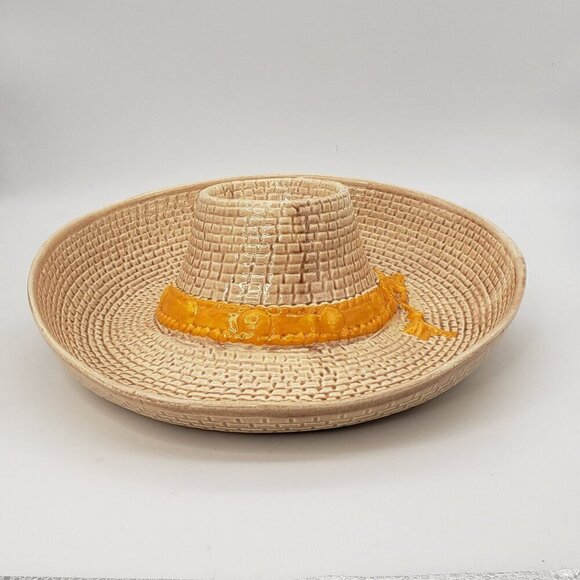 Vintage Whittier Ware  Western Cowboy Hat Chip & Dip Serving Bowl Cinqo De Mayo - Picture 12 of 14